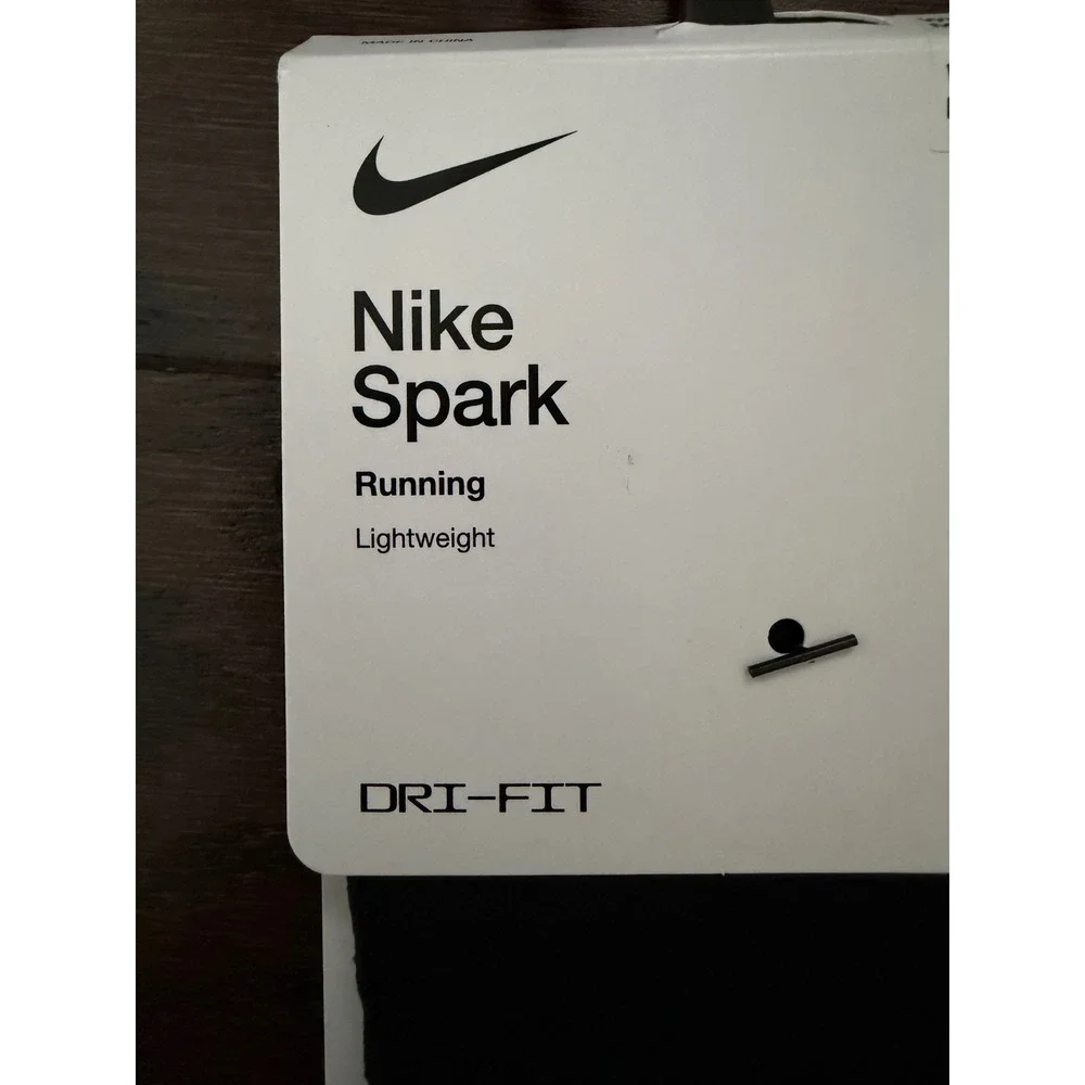 2PK Nike Spark Lightweight Running No Show Socks Black DA3589-010 Mens 10-11.5